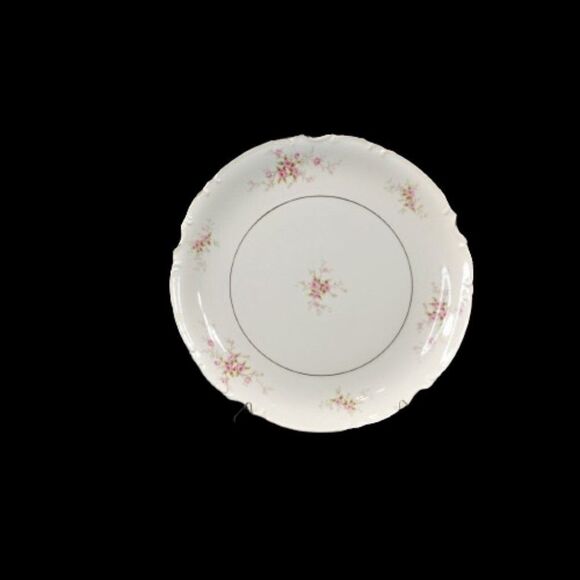 Mikasa VERSAILLES 9344 Chop Plate Platter 12 Inch Silver Trim Pink Roses - Picture 3 of 7